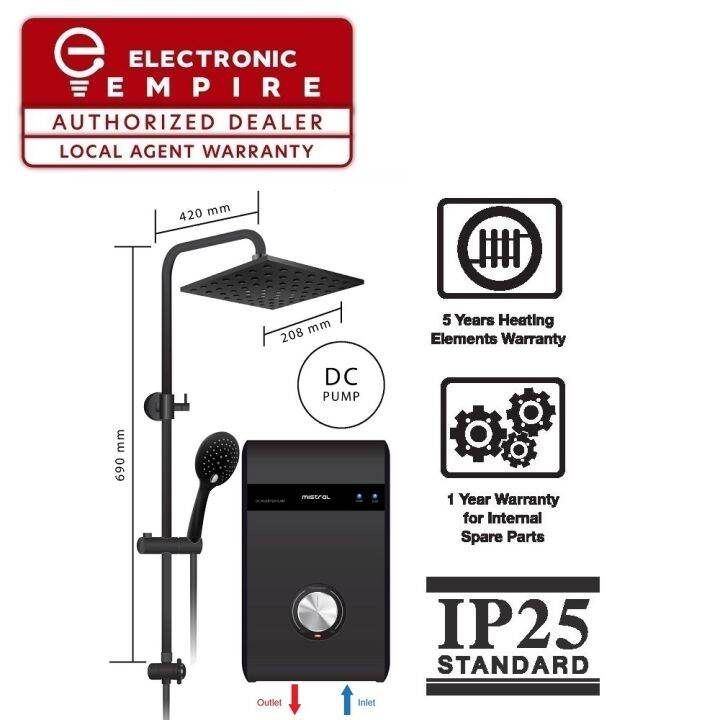 Mistral MSH88MB Instant Water Heater with DC Pump | Lazada Singapore