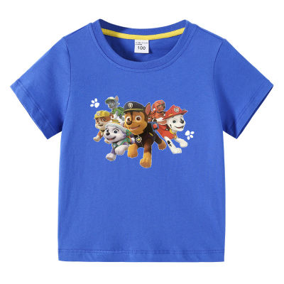 Paw Patrol เสื้อยืดแขนสั้นลายการ์ตูนสำหรับเด็ก,เสื้อซับในผ้าฝ้ายแขนสั้นเด็กชายหญิงทารกฤดูร้อน0000