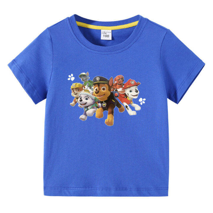 paw-patrol-เสื้อยืดแขนสั้นลายการ์ตูนสำหรับเด็ก-เสื้อซับในผ้าฝ้ายแขนสั้นเด็กชายหญิงทารกฤดูร้อน0000