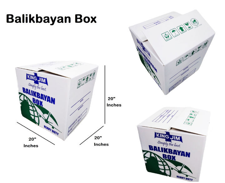 1pc King Jim Heavy Duty White Balikbayan Box Storage Box Size 20x20x20 ...