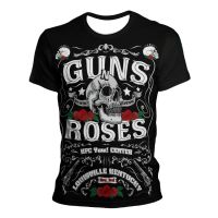 Guns N Roses Skull เสื้อยืดผู้ชายผู้หญิง Hip Hop Punk Hard Rock เสื้อยืดสตรีทแวร์ฤดูร้อนยอดนิยมวินเทจลำลองแขนสั้นเสื้อยืด XS-5XL