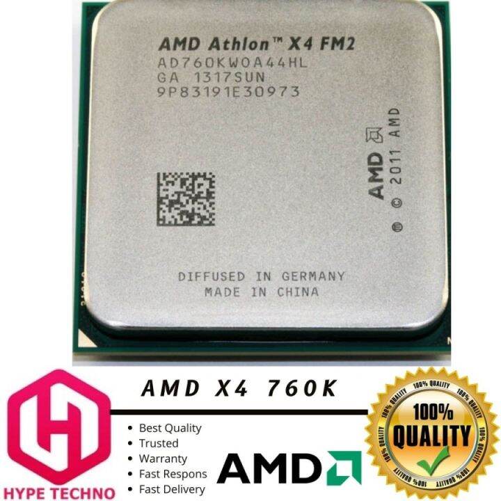 AMD Athlon X4 760K, 3.8GHz - 4.1Ghz (FM2) 4Cores 4Threads Processor ...