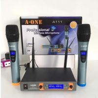 ชุดรับ-ส่งสัญญาณไมค์โครโฟน ไมโครโฟนไร้สาย ไมค์ลอยคู่ UHF WIRELESS Microphone รุ่น A-ONE A-111