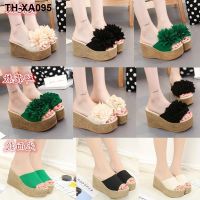 ☏✎ 2021 New Outer Wear Slippers Fashion Slope Heel Sandals Korean Version Thick Bottom Flip Flop