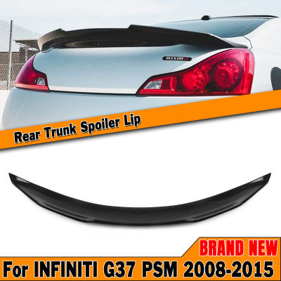 สำหรับ Infiniti G37 2ประตู Coupe 2008-2015 PSM สไตล์ G25 G35 Q40 Gloss สีดำ คาร์บอนไฟเบอร์ด้านหลังสปอยเลอร์ Wing Splitter Lip