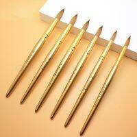 Kolinsky Brush Sable Acrylic Nail Brush Nail Extension UV Gel Builder Tools Beginner Tools Golden Size 10-22# Artist Brushes Tools