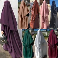 【YF】 Eid Prayer Garment Khimar Hijab Long 2022 Ramadan Muslim Arabic Hijabs Women Abayas Tops Abaya Jilbab Clothing Niqab Burqa