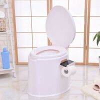 ชักโครกสุขาเคลื่อนที่ สุขภัณฑ์เคลื่อนที่ Portable toilet เหมาะสำหรับผู้ป่วย ผู้สูงอายุ จุได้ 5.5 ลิตร ขนาด 41x49x37.5 cm