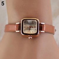 Womens fashion slim imitation belt square dial og quartz watch waterproof gift