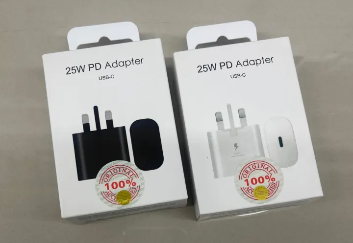 100% Samsung S9/18W/25W PD Charger USB C Type C To Type C Fast Charging Adapter With Cable For S10 S10+ Note 10 Note10+ S21