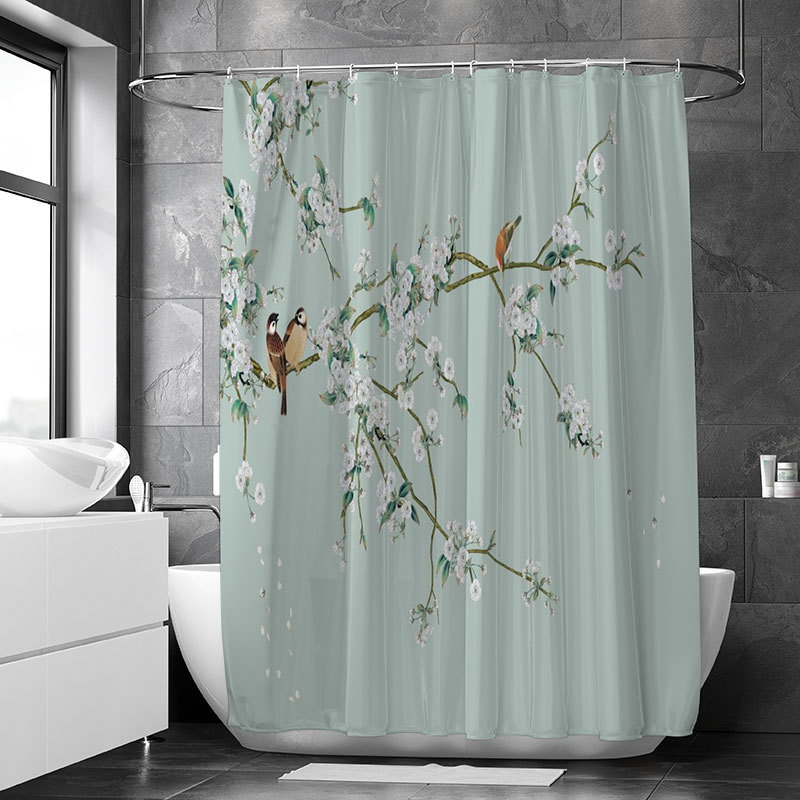 Row Black Planes Sky 3D Shower Curtain Waterproof Fabric Bathroom Decoration 