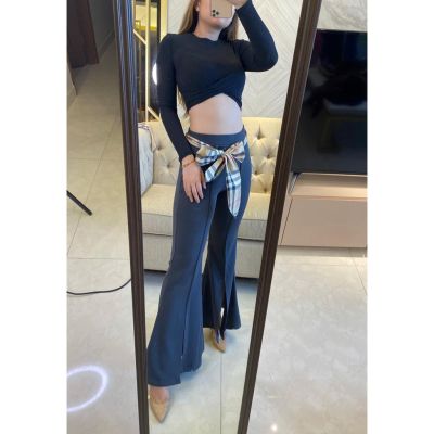 538 fashion Split cuty Pants fashion modist Pants scuba Trousers casual Pants