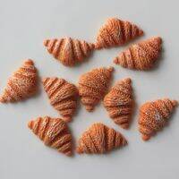 ☄●☾ Mix Color Mini Croissant Doll House Kitchen Bakery Decor Miniature Bread Food Resin Planar Hair Bow Embellishment