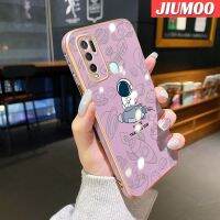 JIUMOO เคส Y30i สำหรับ Vivo Y50 Y30ดีไซน์ใหม่การ์ตูนอวกาศนักบินอวกาศนิ่มเคสโทรศัพท์กันกระแทกหรูหราดั้งเดิมเคสชุบลวดลายคลุมทั้งหมดป้องกันเลนส์กล้อง