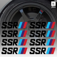 สติ๊กเกอร์ติดล้อ สติ๊กเกอร์ SSR Type RS 4 ชิ้น(สีดำ) ตกแต่งล้อ Sticker Car Wheel  4 PCS/Set (WE29)