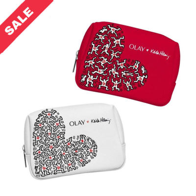 กระเป๋า Limited Edition Olay x keith Haring Cosmetic pouch กระเป๋าใส่ของ กระเป๋าใส่เครื่องสำอางค์ Bag Olay ขนาด 20x 15 x 7.5 cm.