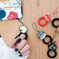 Cute Cartoon Phone Strap Ring For iPhone Huawei Samsung Universal Phone Anti-Lost Ropes Silicone 3D Finger Pendant Accessories
