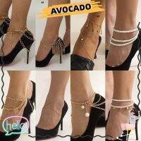 【QZY Department Store】 AVOCADA พู่กำไลข้อเท้าชุบทองหลายชั้นสำหรับส้นสูงผู้หญิงผู้หญิงหญิงสาว