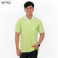 เสื้อโปโล KanekoTK สีสด ยับยาก สีเขียวอ่อน PK032 (ชาย) - PMKPOLOMAKER