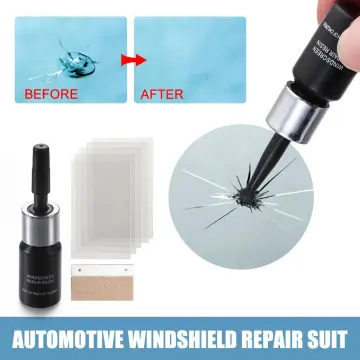  Nano Glass Repair Fluid, Glass Nano Repair Fluid, Auto Glass  Repair Kit Windshield, Glass Scratch Repair Kit, Glass Glue Clear Repair,  Cracks Gone Glass Repair Kit, Black Three Piece Set (2pcs) 