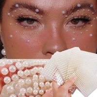 【YF】 3mm/4mm/5mm/6mm 3D Pearl Face Jewels Eyeshadow Stickers Self Adhesive Body Eyebrow Diamond Nail Decoration