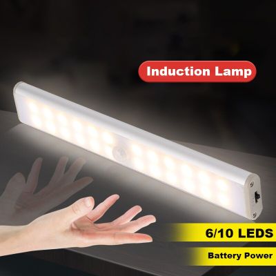 6/10 Leds AAA Battery Operated Night Light Intelligent Human Body Induction Lamp Under Cabinet Led Lights for Bedroom Kitchen