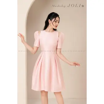 Váy đầm hồng pastel thanh lịch quyến rũ khi đến công sở  Nguồn hàng thời  trang quảng châu