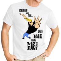 Cartoon network Johnny Bravo mens 100 % cotton round neck short -sleeved T-shirt