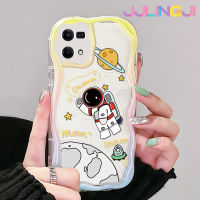 Jjlingji เคสสำหรับ OPPO Reno 7 4G Reno 8 4G F21 Pro F21s Reno 4 Pro Reno 6เคสแฟชั่นลายดวงจันทร์อวกาศเนื้อครีมขอบกันกระแทกแบบใสนิ่มเคสมือถือโปร่งใสลายกล้องถ่ายรูปสร้างสรรค์เคสซิลิกาเจลป้องกัน