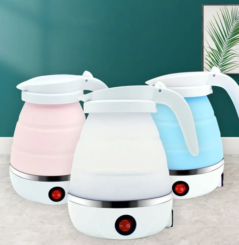 Electric kettle foldable silicone portable water kettle 600ml mini small  electric kettles travel water boiler camping kettle ce