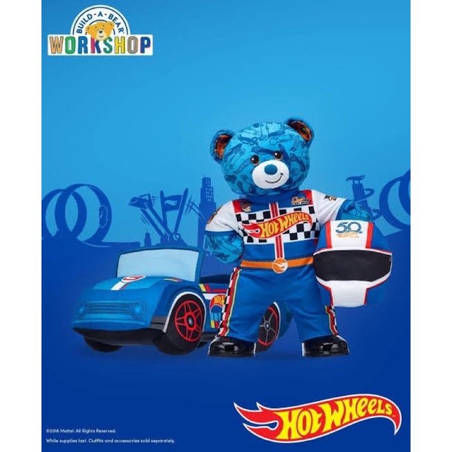 ตุ๊กตาหมีบิ้วอะแบร์-หายาก-รุ่นฮอตวีล-hot-wheel-build-a-bear-workshop-สินค้ามือสองจากอเมริกา