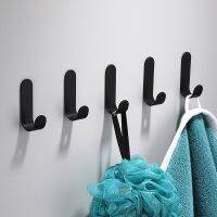 Black White Robe Towel Coat Clothes Hook For Bathroom Accessories Rustproof Hanger Toilet Kitchen Hardware Sets Glue No Drilling