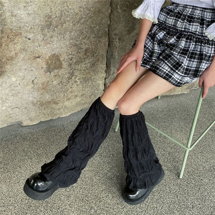 yeuu-ถุงเท้า-jk-สำหรับถุงน่องสตรีที่อุ่นขาที่ครอบเท้ากว้างสไตล์รูปทรงเขาโลลิต้าแบบเรียบง่ายในฤดูร้อนที่น่ารัก