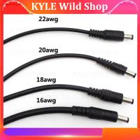 KYLE Wild Shop 16/18/20/22awg 7A 10A DC Male Female Power Supply Connector extension Cable 5.5x2.1mm Copper Wire Current For LED Strip light