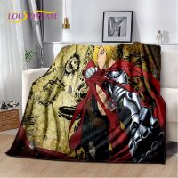 Anime Fullmetal Alchemist cartoon Soft Plush Blanket,Flannel Blanket Throw Blanket for Living Room Bedroom Bed Sofa Picnic Cover