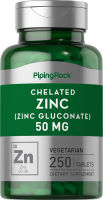 PipingRock Chelated Zinc (Gluconate) 50 mg 250 Tablets ผลิตภัณฑ์คุณภาพจาก Piping Rock