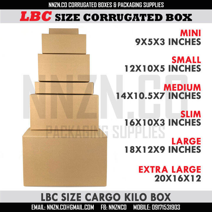 NNZN LBC Express Sizes Corrugated Cargo Shipping Boxes Packaging Kraft