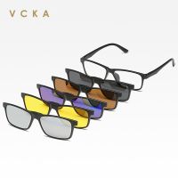 [แฟชั่น] VCKA TR90สายตาสั้นกรอบแฟชั่นสุภาพสตรีแว่นกันแดด P Olarized แม่เหล็กดูดความหลากหลายคลิปชุดกระจก Night Vision แว่นตาผู้ชาย