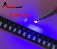 100pcs 1206 purple/uv smd super bright lamp lights-emitting diodes 390-410NM 3..2*1.6*0.8MM SMD 1206 LED DIODES Electrical Circuitry Parts