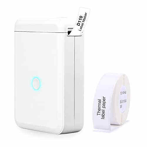 Small Smart Label Maker D110 with a Roll Paper, Wireless Bluetooth 1/2