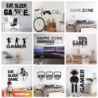 [24 Home Accessories] แกะสลัก Gamer สติ๊กเกอร์ติดผนังไวนิลภาพจิตรกรรมฝาผนังวอลล์เปเปอร์สำหรับเด็กตกแต่งห้อง D Ecals Ps4เล่นเกมโปสเตอร์ตกแต่งประตูสติกเกอร์