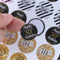 hot！【DT】◆✸  216Pcs 30th Happy Birthday Paper Stickers Event Labels Foil