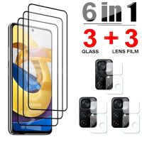 [Electronic film] 6 In 1กระจกนิรภัยสำหรับ Xiaomi Poco M4 Pro 5กรัม M3ป้องกันหน้าจอกล้องเลนส์ฟิล์ม