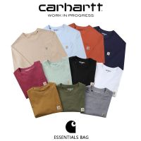 Carhartt เสื้อยืดคู่รอบคอหลวมแขนยาวมีกระเป๋าขนาดเล็ก,เสื้อยืดคู่เสื้อยาวปิดถึงก้นคลาสสิกแขนยาวมีกระเป๋า