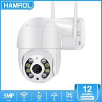 Hamrol 5MP การติดตามอัตโนมัติ PTZ มินิ Wifi กล้อง3MP 2MP 1080P H.265 แบบไร้สายกล้อง IP ซูมภาพแบบดิจิทัล4เท่า AI Human Detection กล้องวงจรปิดกล้องวงจรปิด