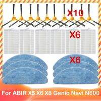 สำหรับ ABIR X6 X5 Genio Navi หุ่นยนต์ดูดฝุ่น N600อะไหล่เปลี่ยนเครื่องทำความสะอาดอะไหล่อุปกรณ์เสริมแปรงข้าง3แขนตัวกรอง Hepa อะไหล่