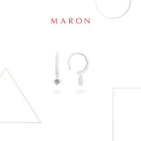 MARON✨ [ของแท้] ต่างหูเสริมดวง ต่างหูพลอยแท้ เงินแท้ แถมฟรี ผ้าเช็ดเครื่องประดับและกล่องใส่ มีใบรับประกัน พร้อมส่ง I My DAYS Dangle Earring with White Topaz