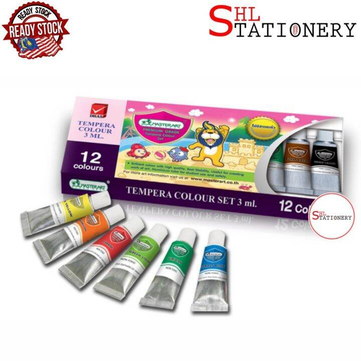 MASTER ART Premium Grade Tempera Colour 5ml12 Colours Watercolour Lazada