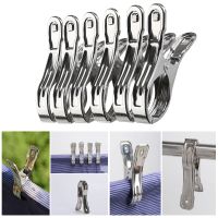 6pcs Stainless Steel Towel Clip Stainless Steel Large Beach Towel Clips Plastic Clothespins Clothes Pegs Clothes Hanger Clamp
