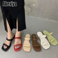 ✲™♛ 2023 Open Toe Summer Slipper Ladies Outdoor Elegant Slides Sandals Flats Heels Slip On High Quality Women Shoes bc6296